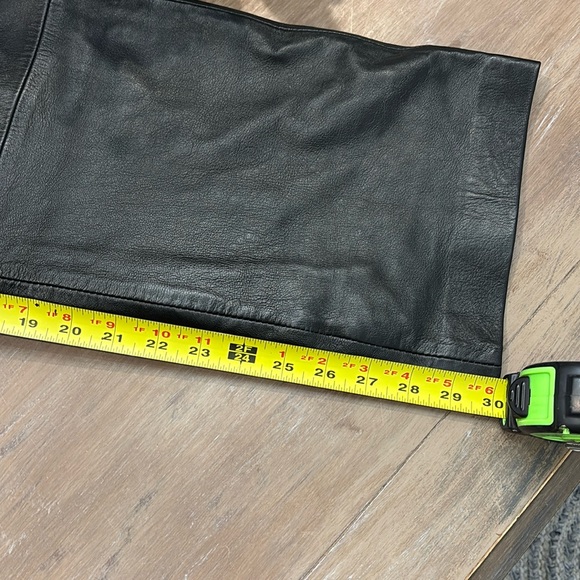Style & Co Genuine Leather Straight Leg Pants | Y2K 2000s Black - Picture 15 of 17